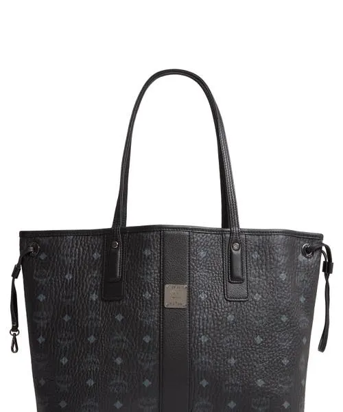 MCM Medium Liz Reversible Shopper in Jet Black at Nordstrom