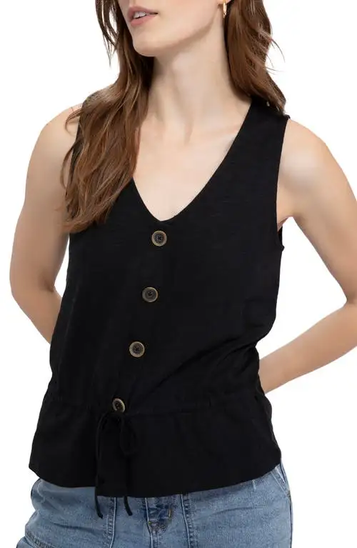 Sanctuary Heartstrings Button Tank in Black at Nordstrom, Size X-Large