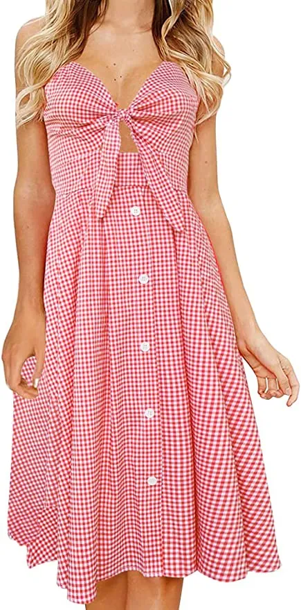red gingham dress