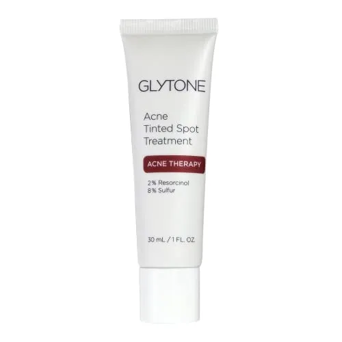 Glytone Acne Tinted Spot Treatment - With 8% Sulfur & 2% Resorcinol - Tinted Cream Formula to Conceal Blemishes - Non-Comedogenic - 1 fl. oz.