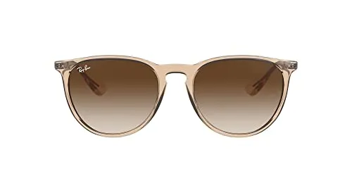 Ray-Ban RB4171 Erika Round Sunglasses, Transparent Light Brown/Brown Gradient Dark Brown, 54 mm