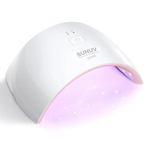 SUNUV UV LED Nail Lamp, Gel UV Light Nail Dryer for Gel Nail Polish Curing Lamp with Sensor 2 Timers SUN9C Pink Gift for Women Girl