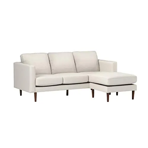 Amazon Brand &ndash; Rivet Revolve Modern Upholstered Sofa with Reversible Sectional Chaise, 80"W, Linen