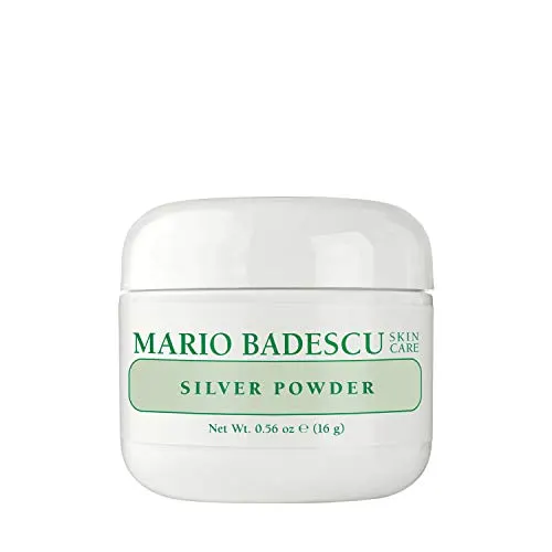 Mario Badescu Silver Powder Pore Mask for Oily Skin, Facial Pore Cleansing Mask Formulated with Kaolin Clay & Zinc Oxide, Nose Blackhead Remover Mask, 0.56 Ounce