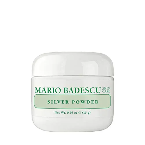 Mario Badescu Silver Powder Pore Mask for Oily Skin, Facial Pore Cleansing Mask Formulated with Kaolin Clay & Zinc Oxide, Nose Blackhead Remover Mask, 0.56 Ounce