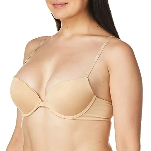 Calvin Klein Women's Constant Push Up Plunge Bra, Bare, 34A