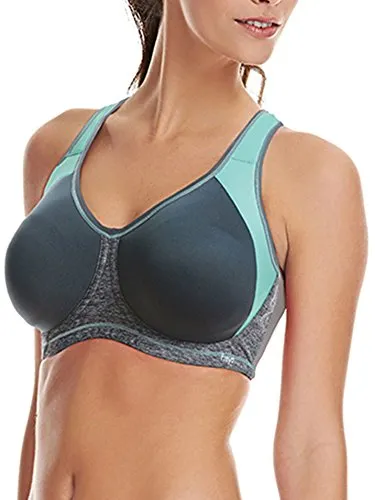 Freya Women's Sonic Underwire Spacer Molded Sports Bra, Carbon, 34DD