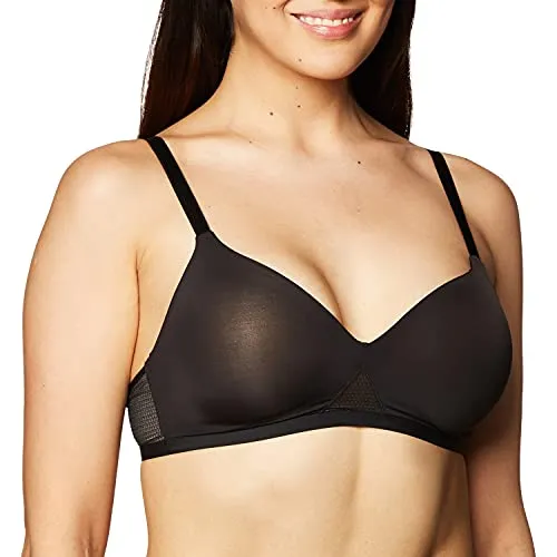 Hanes womens Oh So Light Foam Comfortflex Fit Wirefree Mhg521 Bra, Black/Nude, Medium US