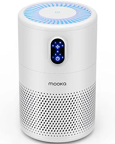 MOOKA Air Purifiers for Replica Luxury Handbag Large Room up to 1076ft², H13 True HEPA Air Filter Cleaner, Odor Eliminator, Remove Smoke Dust Pollen Pet Dander, Night Light(Available for California)