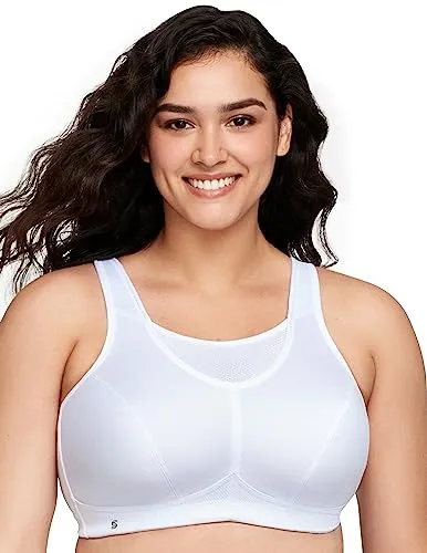 Glamorise Womens No-Bounce Camisole Wirefree #1066 Sports Bra, White, 40F US