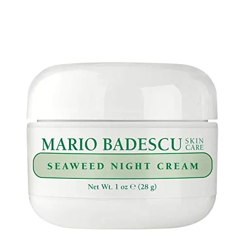 Mario Badescu Seaweed Night Cream for Women Anti Aging Oil-Free Moisturizer with Collagen & Sodium Hyaluronate, Ideal for Combination, Oily or Sensitive Skin, Moisturizes & Smooths Skin, 1 Fl Oz