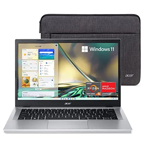 Acer Aspire 3 A314-23P-R3QA Slim Laptop | 14.0" Full HD IPS Display | AMD Ryzen 5 7520U Quad-Core Processor | AMD Radeon Graphics | 8GB LPDDR5 | 512GB NVMe SSD | Wi-Fi 6 | Windows 11 Replica Luxury Handbag,Silver