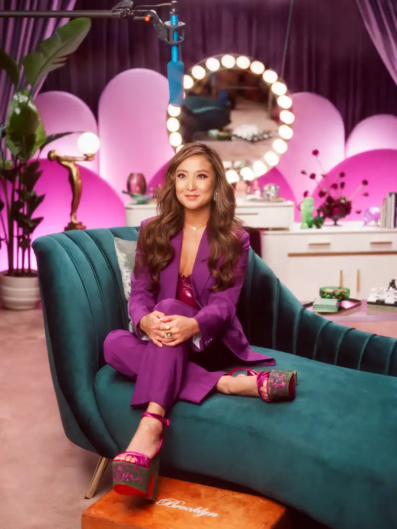 Ashley Park glows on set for e.l.f. Cosmetics Vanity Table Talk YouTube series