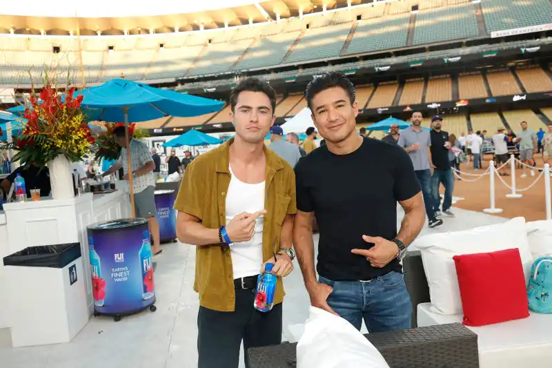 Darren Barnet and Mario Lopez FIJI Water And JUSTIN Vineyards And Winery At Ping Pong 4 Purpose 2023 At Dodger Stadium