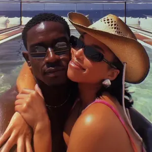 Feature Lori Harvey in Bikini With Damson Idris