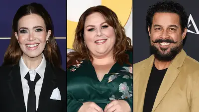 Mandy Moore Reunites With 'This Is Us' Costars Chrissy Metz and Jon Huertas at SAG-AFTRA Strike