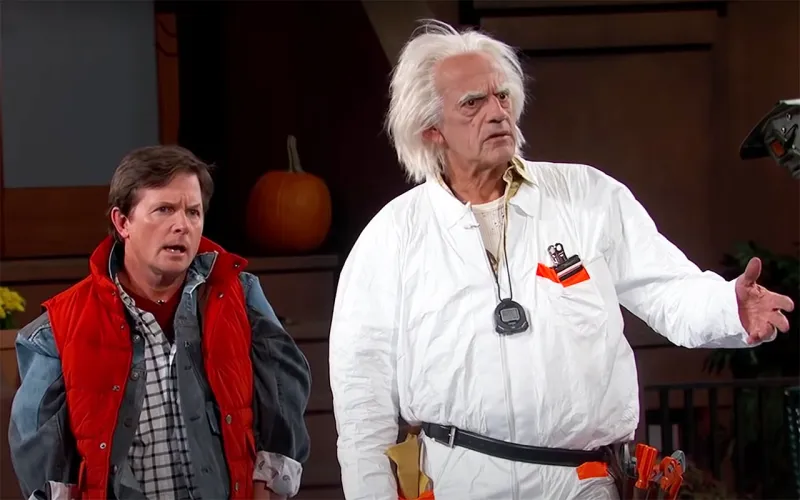 Michael J. Fox, Christopher Lloyd Reprise Their Back to the Future Characters on Jimmy Kimmel Live, Declare “2015 Kind of Sucks” — Watch Now!
