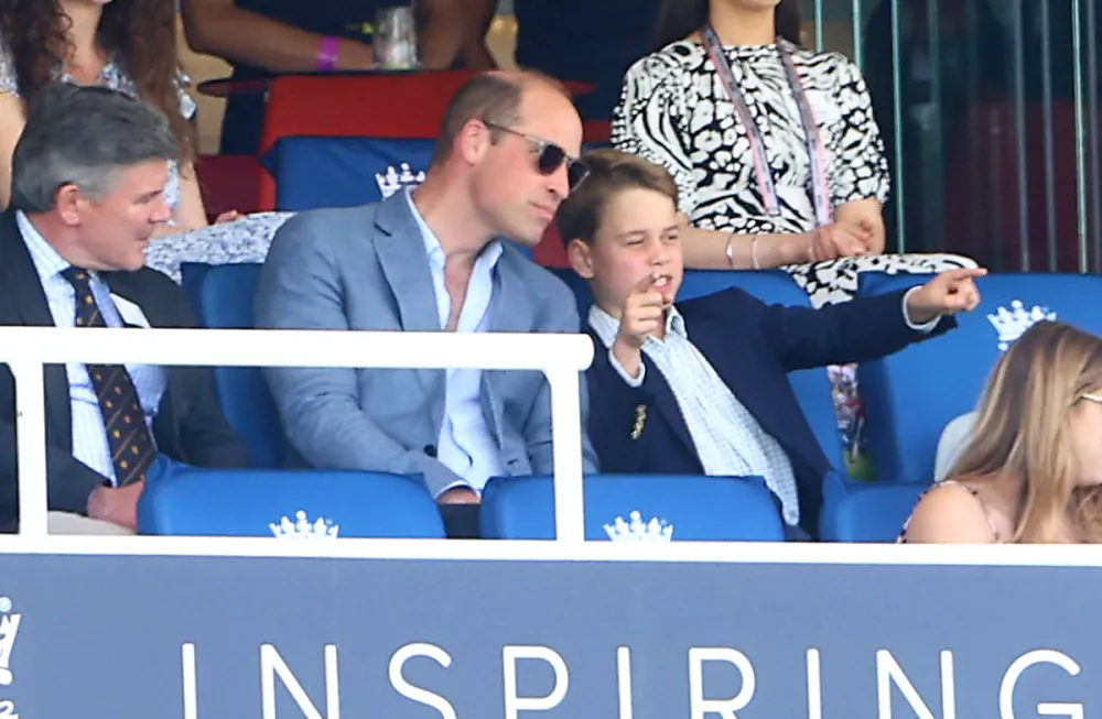 Prince George Enjoys Pizza With Prince William at a Cricket Game: Photos