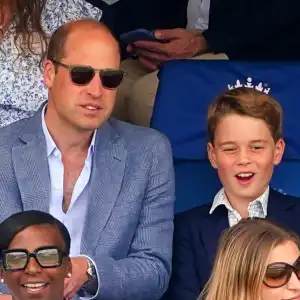 Prince George Enjoys Pizza With Prince William at a Cricket Game: Photos