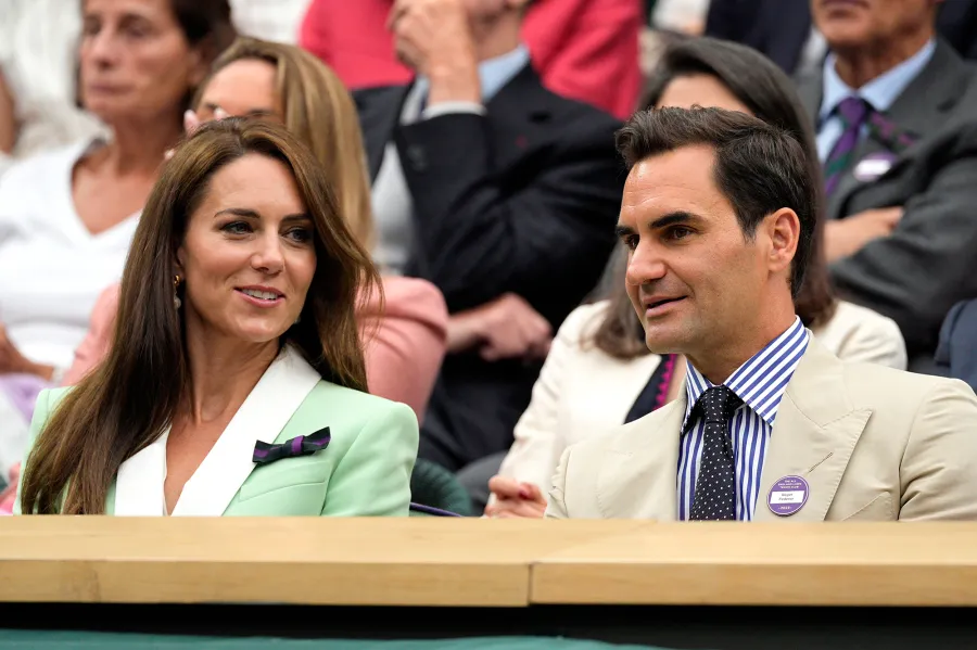 Princess Kate and Roger Federer Are All Smiles While Watching Tennis Match at Wimbledon: Photos