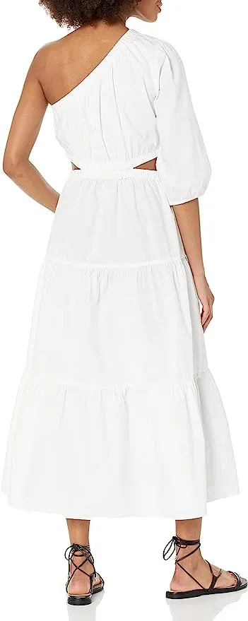 The Drop Women's April One-Shoulder Cutout Tiered Midi Dress