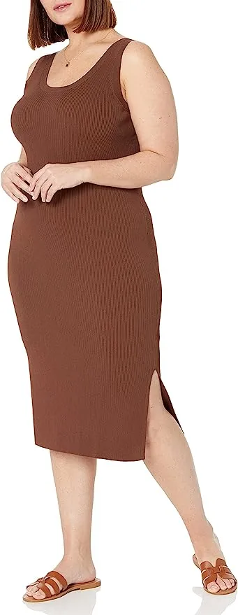 The Drop Women's Yasmin Rib Midi Sweater Tank Dress