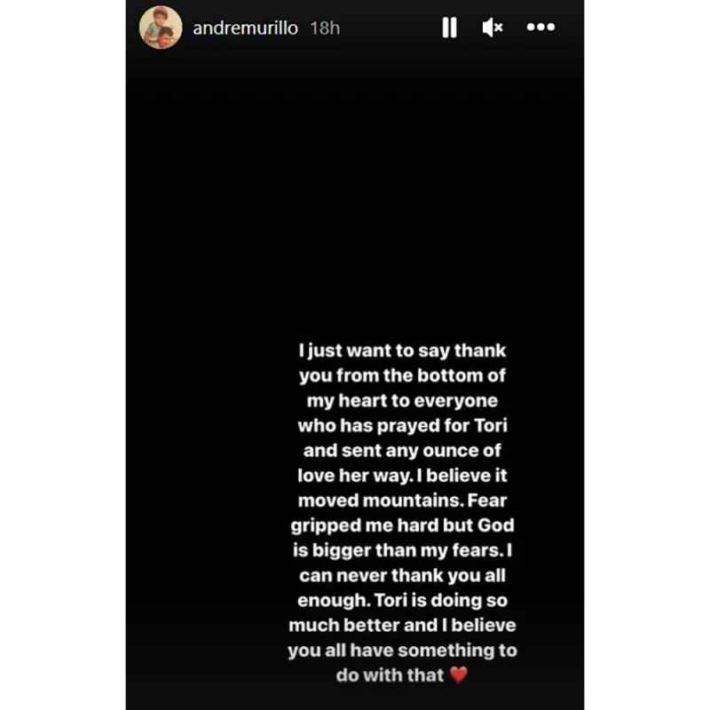 Tori Kelly's Husband Andre Murillo Gushes That She's ‘Doing Much Better’ After Health Scare