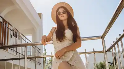 Woman-Wearing-Lightweight-Summer-Dress-Stock-Photo