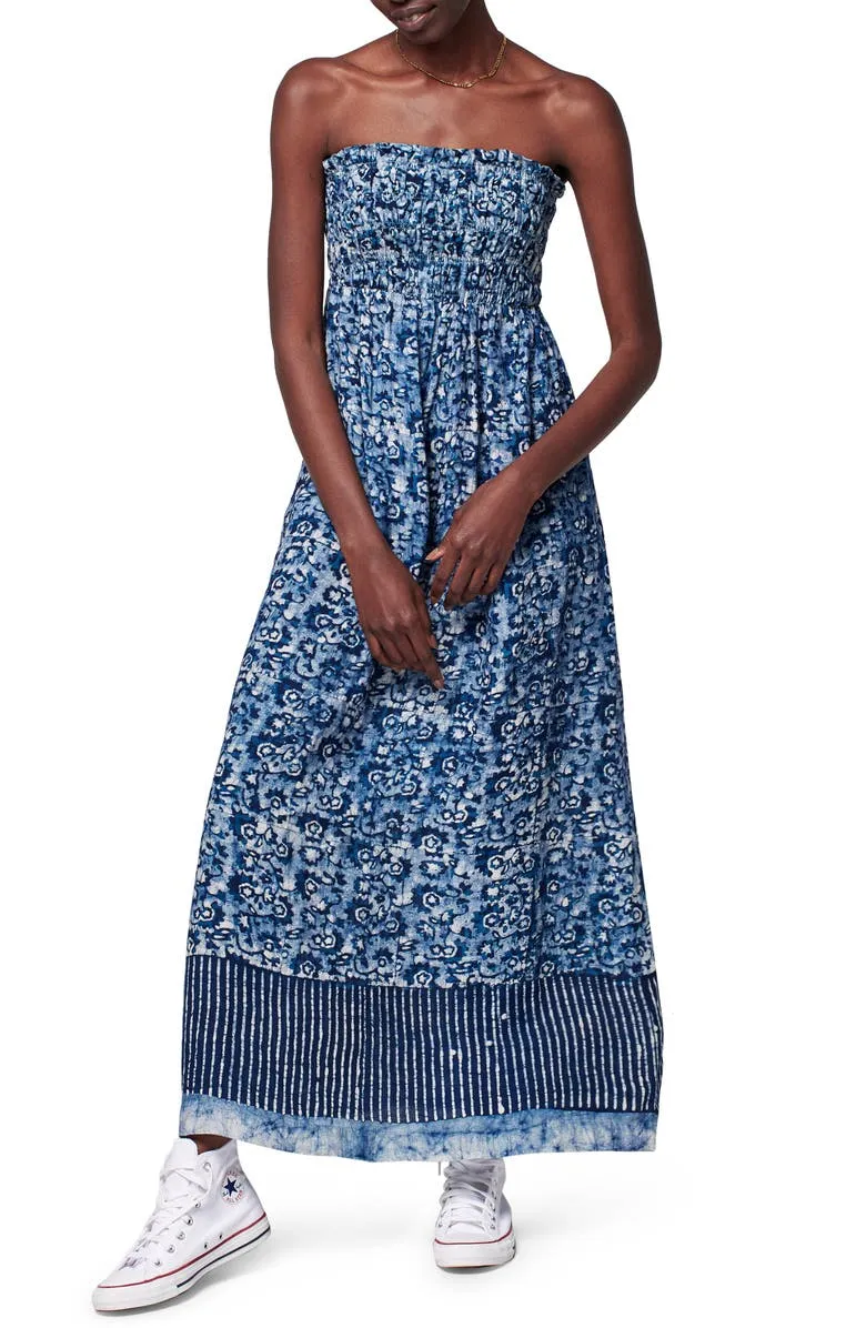 strapless linen dress