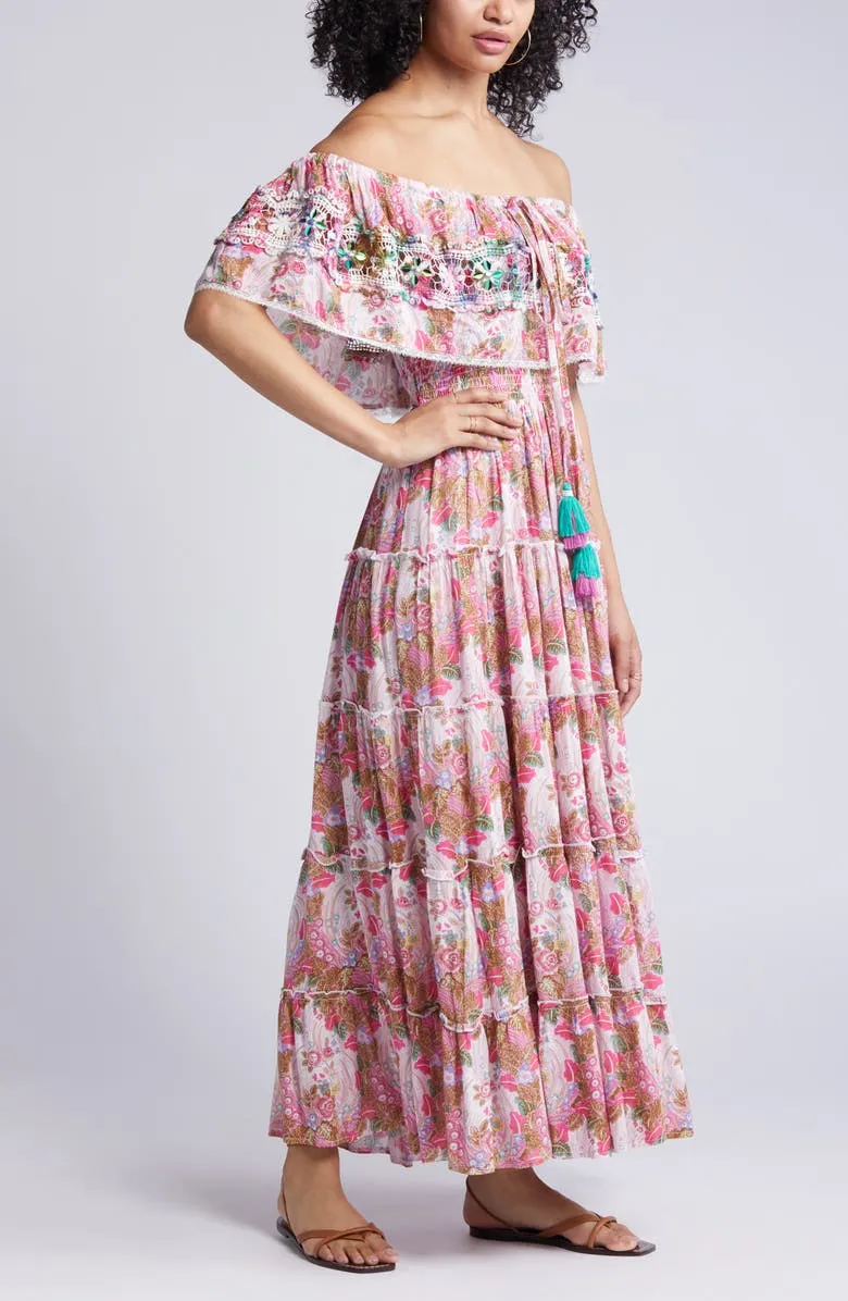 off-the-shoulder maxi dress