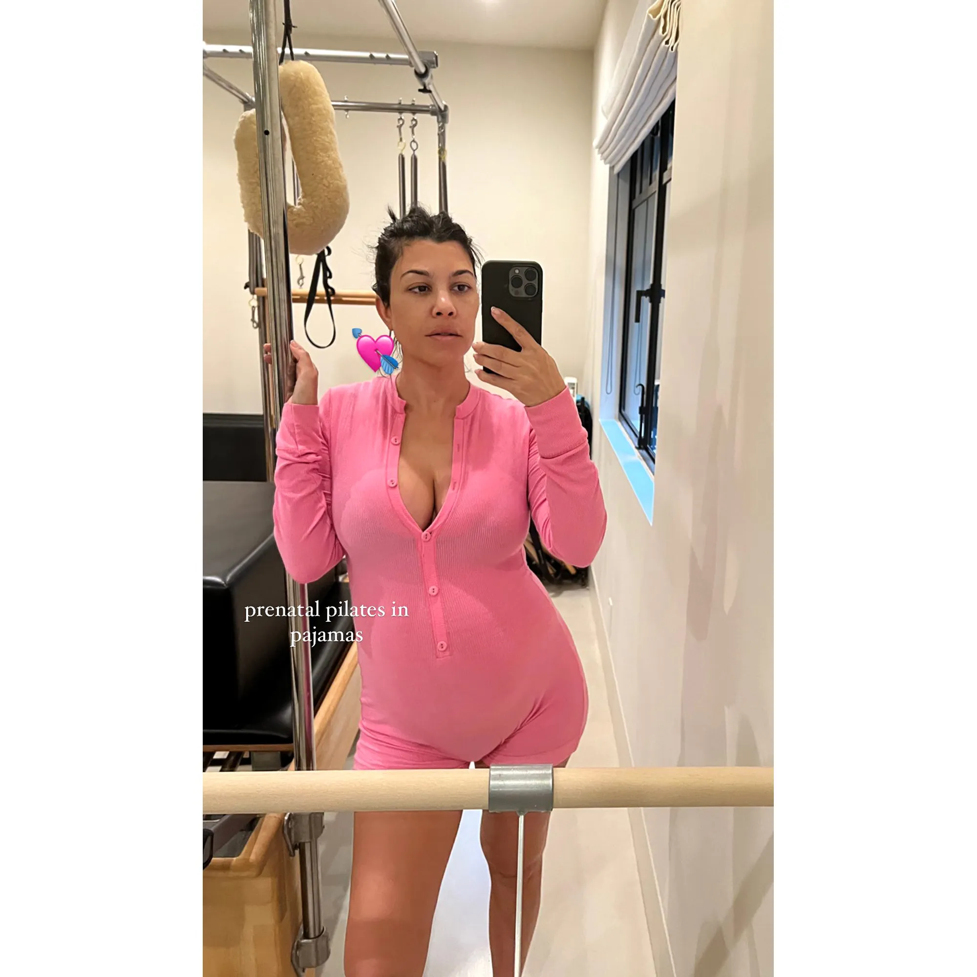 Pregnant Kourtney Kardashian Masters Prenatal Pilates — In Her Pajamas!