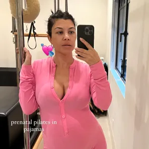 Pregnant Kourtney Kardashian Masters Prenatal Pilates — In Her Pajamas!