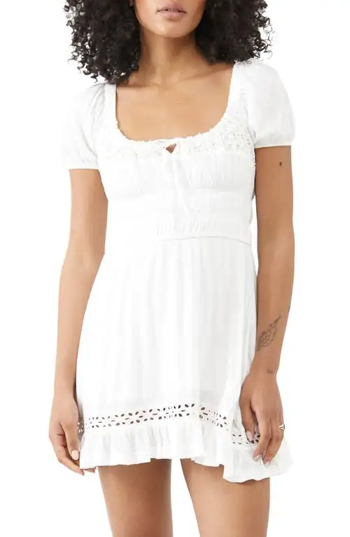 BDG Urban Outfitters Evie Prarie Minidress in Cream at Nordstrom, Size X-Small