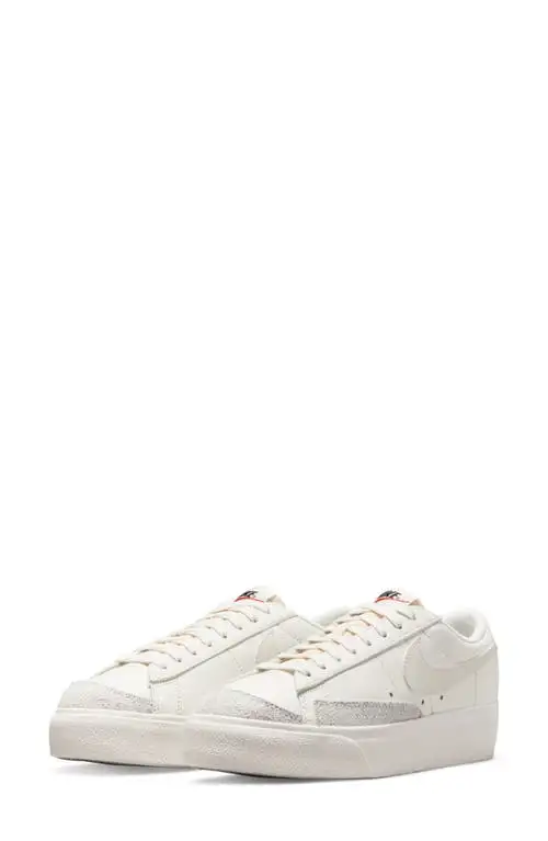 Nike Blazer Low Platform Sneaker in Sail/Sail/Sail/Black at Nordstrom, Size 6.5