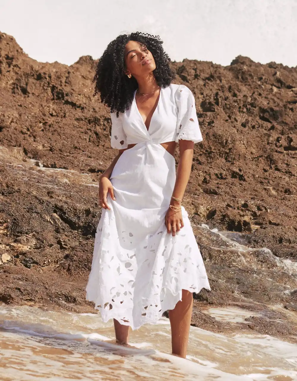 unsubscribed embroidered cut out dress