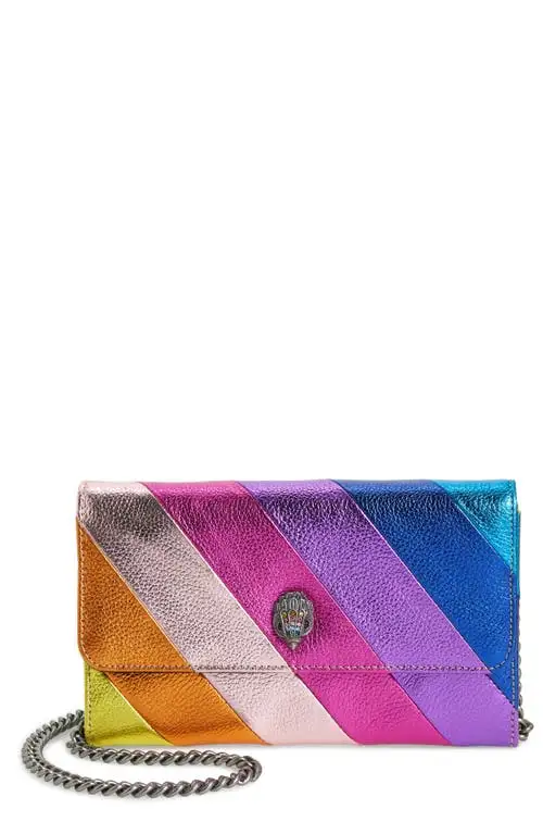 Kurt Geiger London Stripe Leather Chain Wallet in Multi/Other at Nordstrom