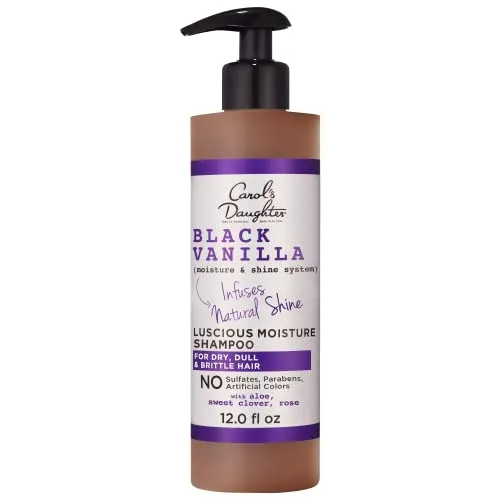 Carol&rsquo;s Daughter Black Vanilla Sulfate Free Shampoo for Curly, Wavy, Natural Hair, Adds Moisture & Shine to Dry, Damaged Hair- Made with Shea Butter, Aloe and Rosemary, 8 fl oz (packaging May Vary)