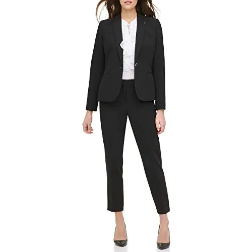 Tommy Hilfiger Women's Blazer &ndash; Business Jacket with Flattering Fit and Single-Button Closure, Black, 14