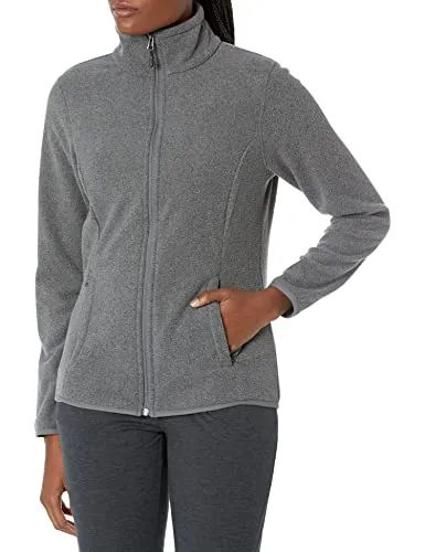Amazon Essentials Women's Classic-Fit Full-Zip Polar Soft Fleece Jacket (Available in Plus Size), Charcoal Heather, 1X