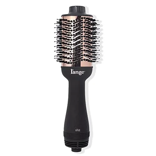 L’ANGE HAIR Le Volume 2-in-1 Titanium Brush Dryer Black | Hot Air Blow Dryer Brush in One with Oval Barrel | Hair Styler for Smooth, Frizz-Free Results for All Hair Types