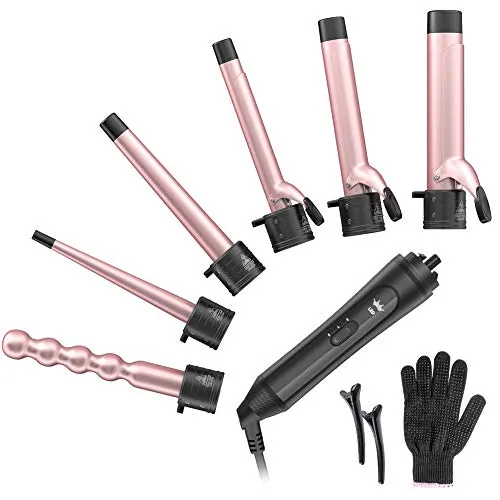 The Duomishu 6-in-1 Curling Wand Set sold on Amazon