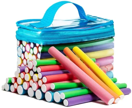 Tifara Beauty Salon Heatless Flexible Hair Rollers Curlers 42-pack 7" Soft Foam Flexi Twist Curling Rods for Short Long Hair