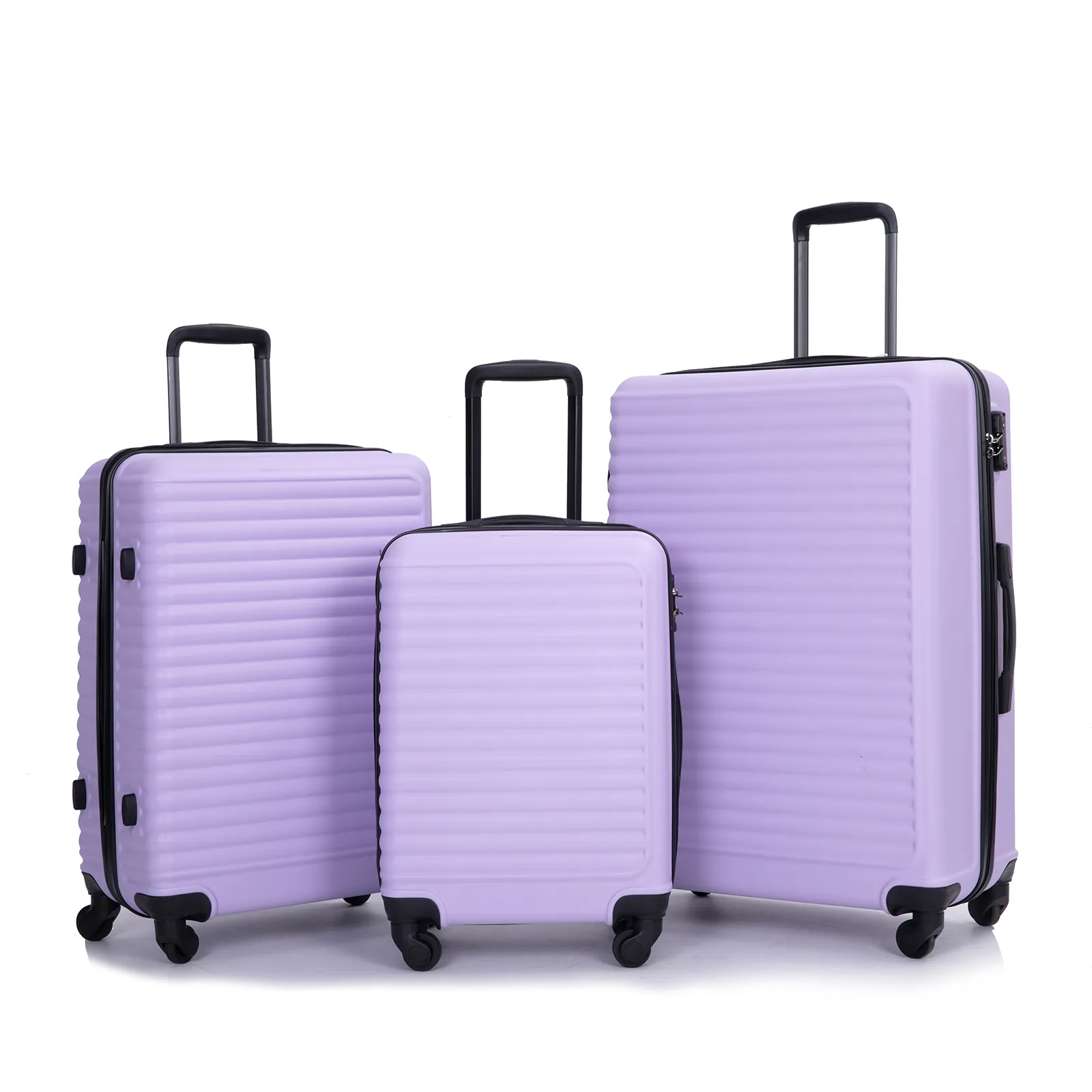 Travelhouse 3 Piece Luggage Set Hardshell Lightweight Suitcase with TSA Lock Spinner Wheels.(Light Purple)
