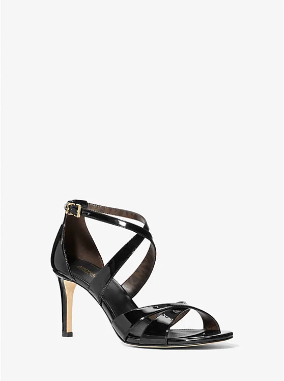black heeled sandals