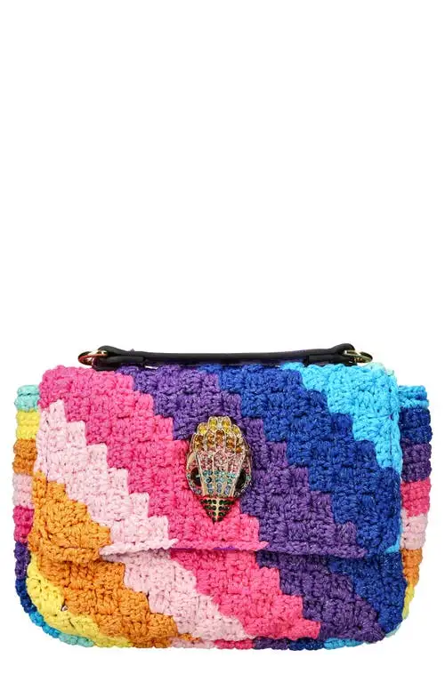 Kurt Geiger London Medium Kensington Crochet Convertible Shoulder Bag in Blue/Pink Multi at Nordstrom