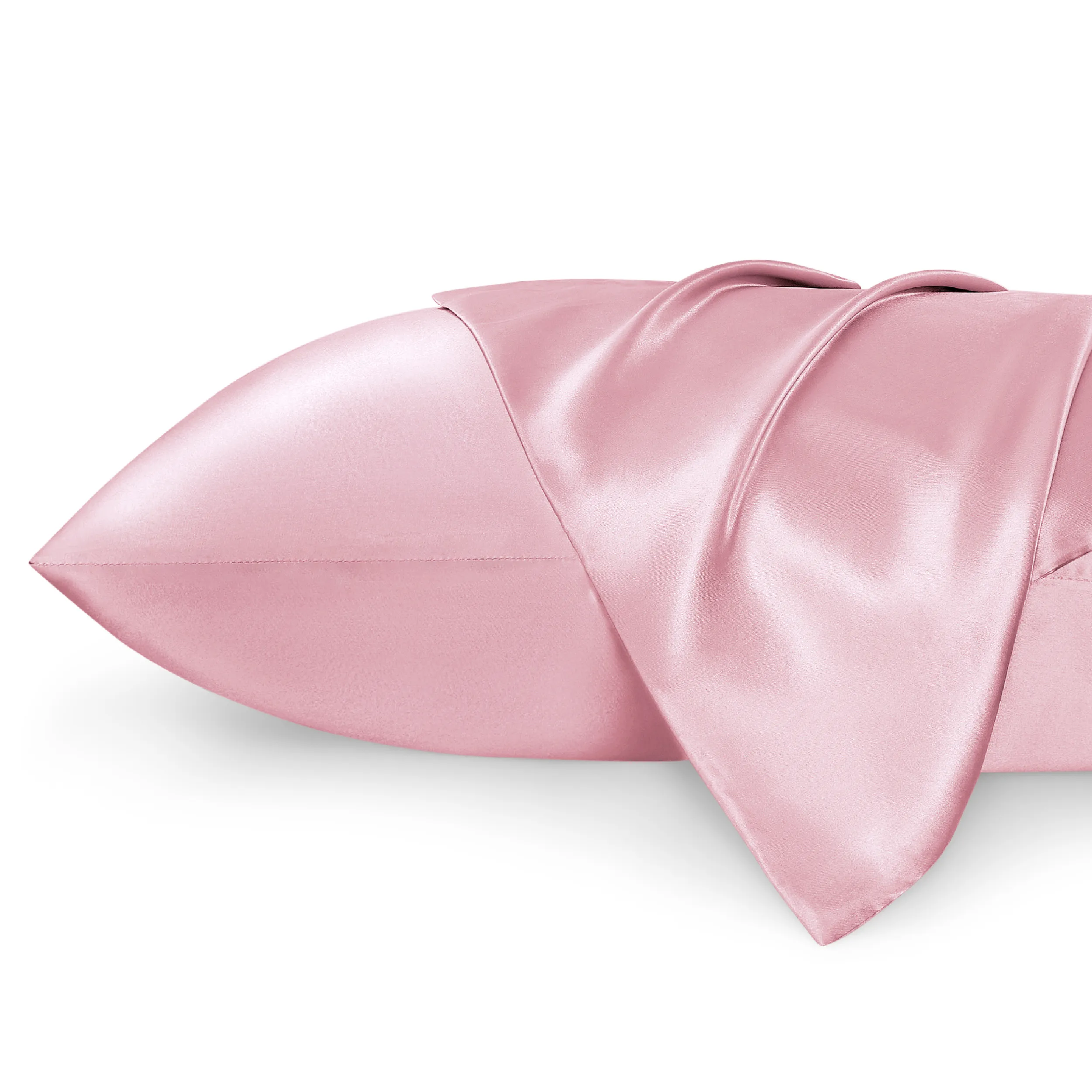 Bedsure Satin Pillowcase 2 Pack King 20x36 with Envelope Closure for Hair and Skin，Pink