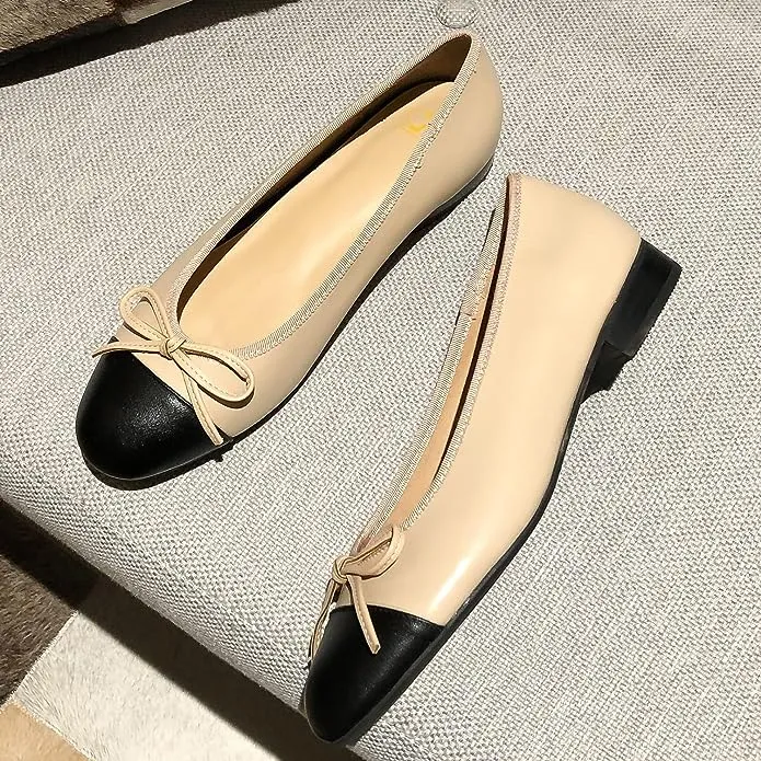 cap toe ballet flats