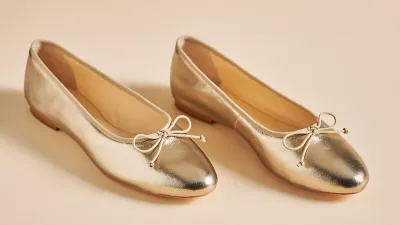 gold ballet flats