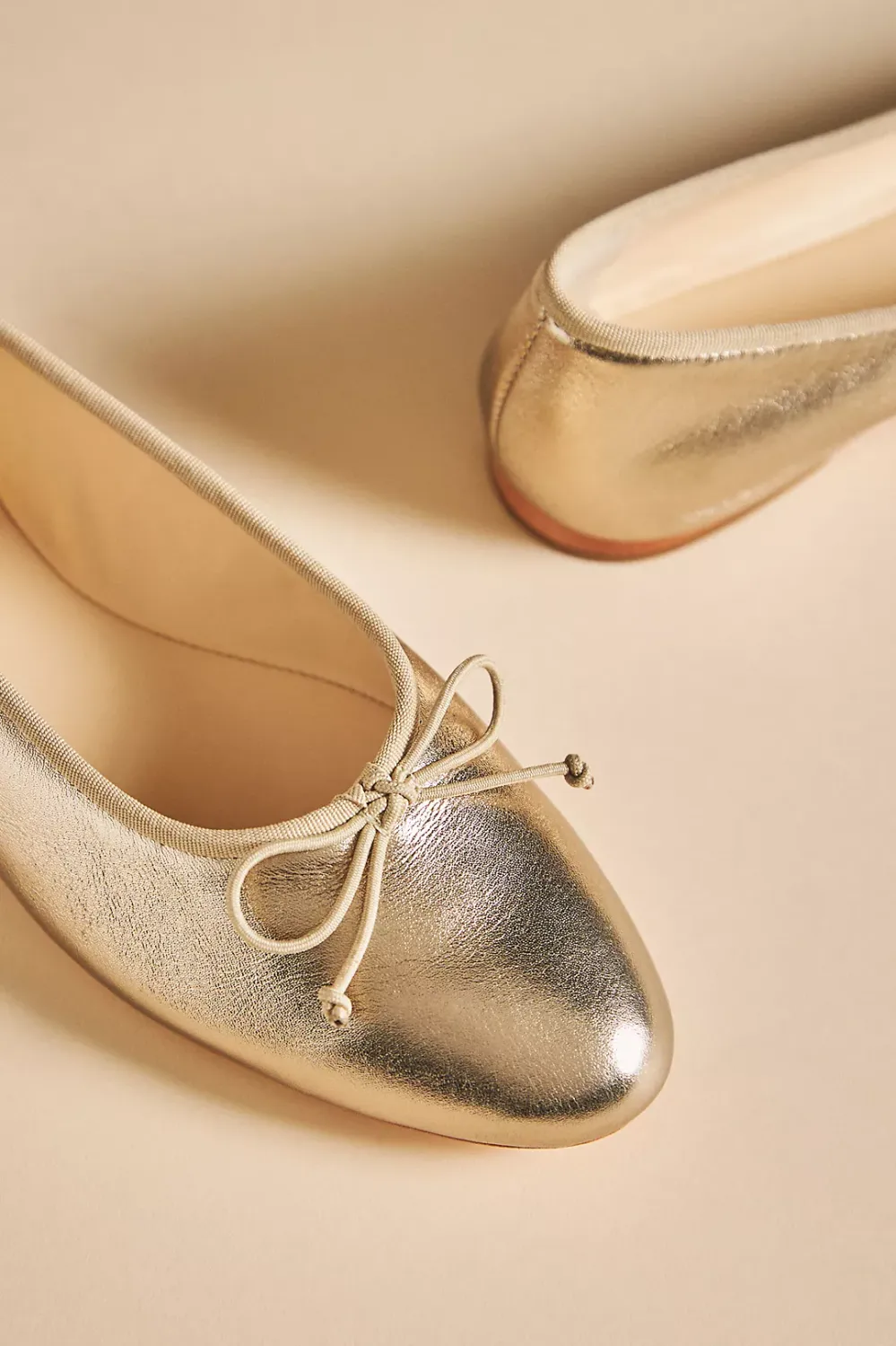 gold ballet flats