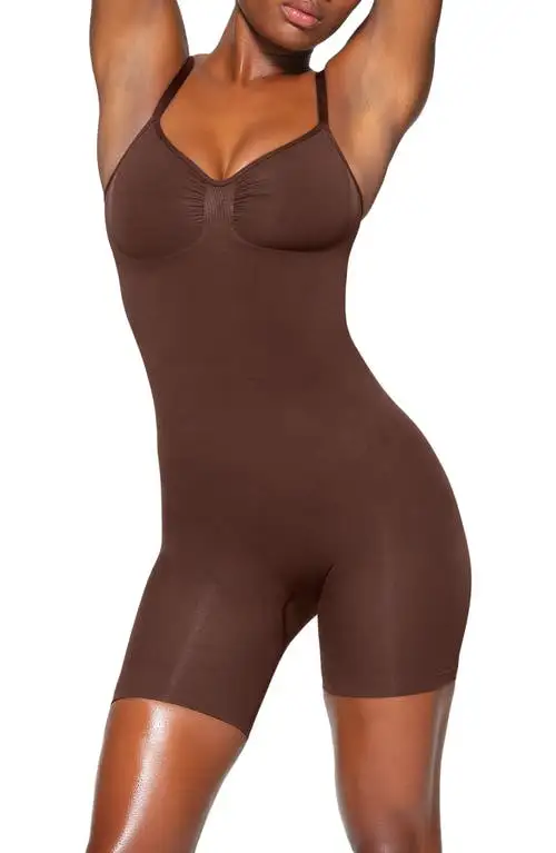 SKIMS Sculpting Mid Thigh Bodysuit in Cocoa at Nordstrom, Size X-Small
